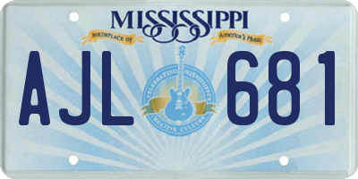 MS license plate AJL681