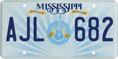 MS license plate AJL682