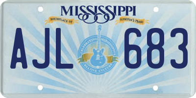 MS license plate AJL683