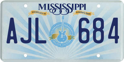 MS license plate AJL684