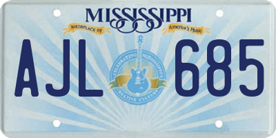 MS license plate AJL685