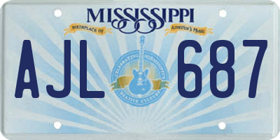 MS license plate AJL687