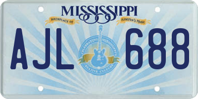 MS license plate AJL688