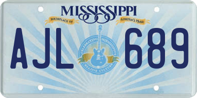 MS license plate AJL689