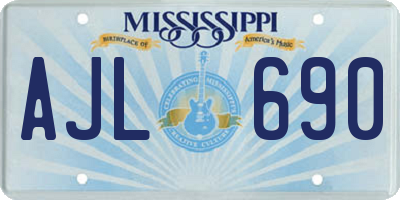 MS license plate AJL690