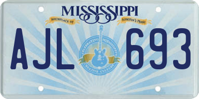MS license plate AJL693