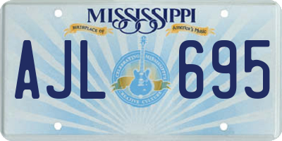 MS license plate AJL695
