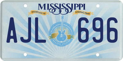MS license plate AJL696