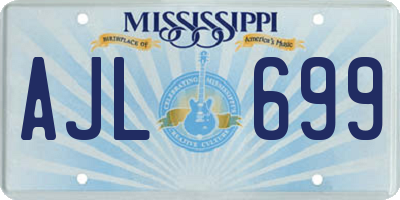 MS license plate AJL699