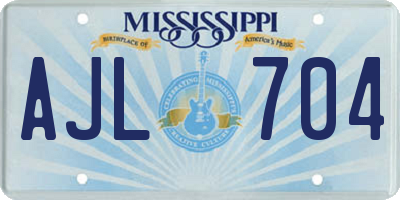 MS license plate AJL704