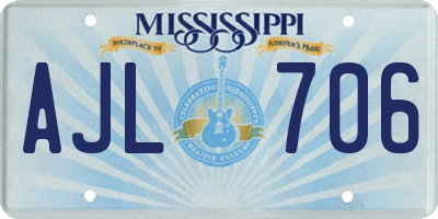 MS license plate AJL706