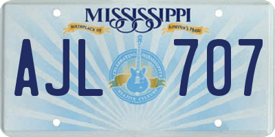 MS license plate AJL707