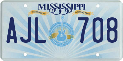 MS license plate AJL708