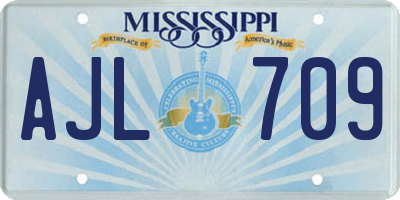 MS license plate AJL709