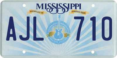MS license plate AJL710