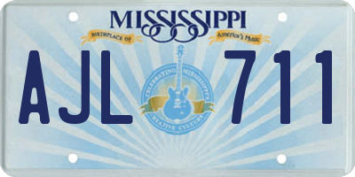 MS license plate AJL711