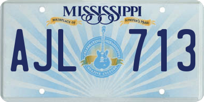 MS license plate AJL713