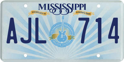 MS license plate AJL714