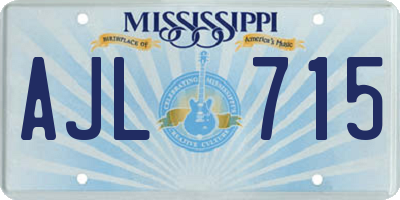 MS license plate AJL715