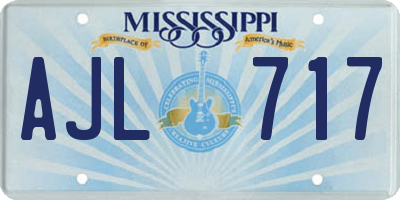 MS license plate AJL717