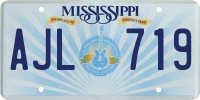 MS license plate AJL719