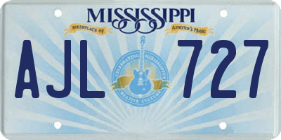 MS license plate AJL727