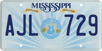 MS license plate AJL729