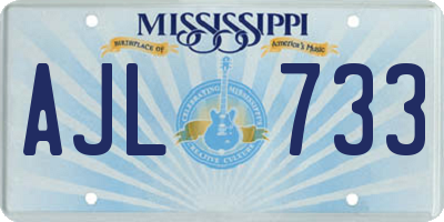 MS license plate AJL733