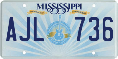 MS license plate AJL736