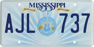 MS license plate AJL737