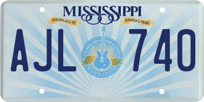 MS license plate AJL740