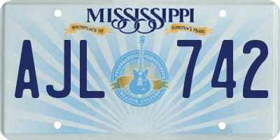 MS license plate AJL742