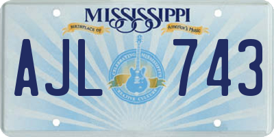 MS license plate AJL743