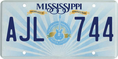 MS license plate AJL744