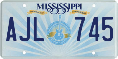 MS license plate AJL745