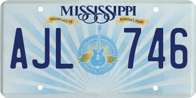 MS license plate AJL746