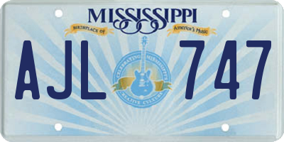 MS license plate AJL747