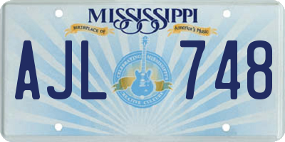 MS license plate AJL748