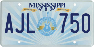 MS license plate AJL750