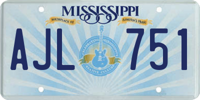 MS license plate AJL751