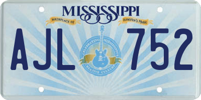 MS license plate AJL752