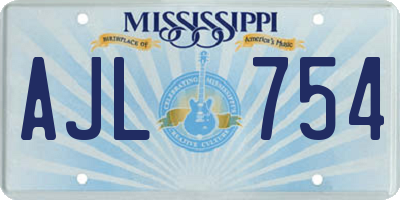 MS license plate AJL754