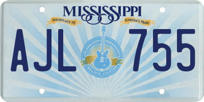 MS license plate AJL755