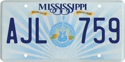 MS license plate AJL759