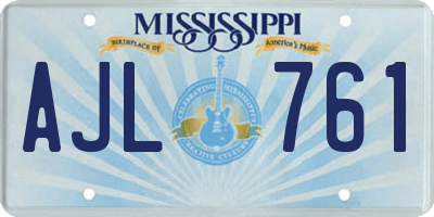MS license plate AJL761