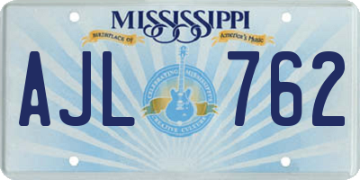 MS license plate AJL762