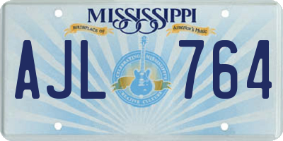 MS license plate AJL764