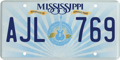 MS license plate AJL769