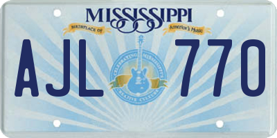 MS license plate AJL770
