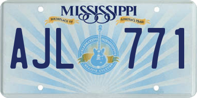 MS license plate AJL771